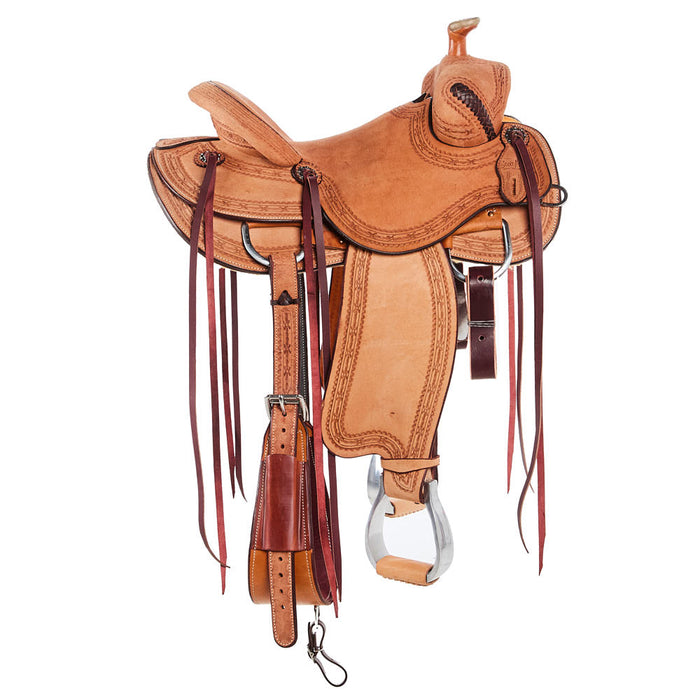 Scott Thomas Custom Saddles 15in Barbwire Tooled Rancher Saddle