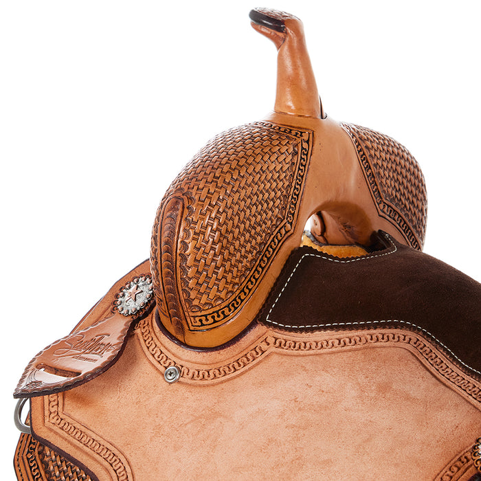 Scott Thomas Custom Saddles 14.5in 1/2 Breed Geometric Mini Basket Stamp Barrel Saddle