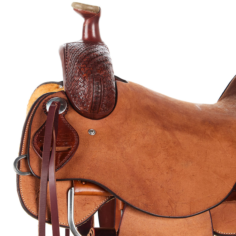 Scott Thomas Custom Saddles 16in 1/4 Breed Bamboo Stamp Rancher Saddle