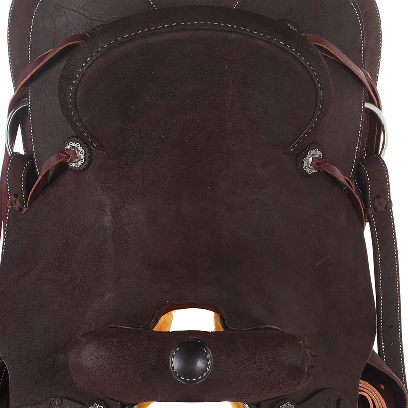 Scott Thomas Custom Saddles 16in Chocolate Roughout Ranch Cutting Saddle