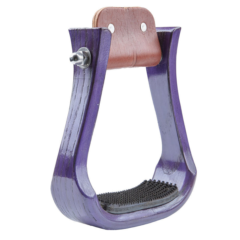 NRS 2in. Rubber Tread Wood Stirrup - Purple