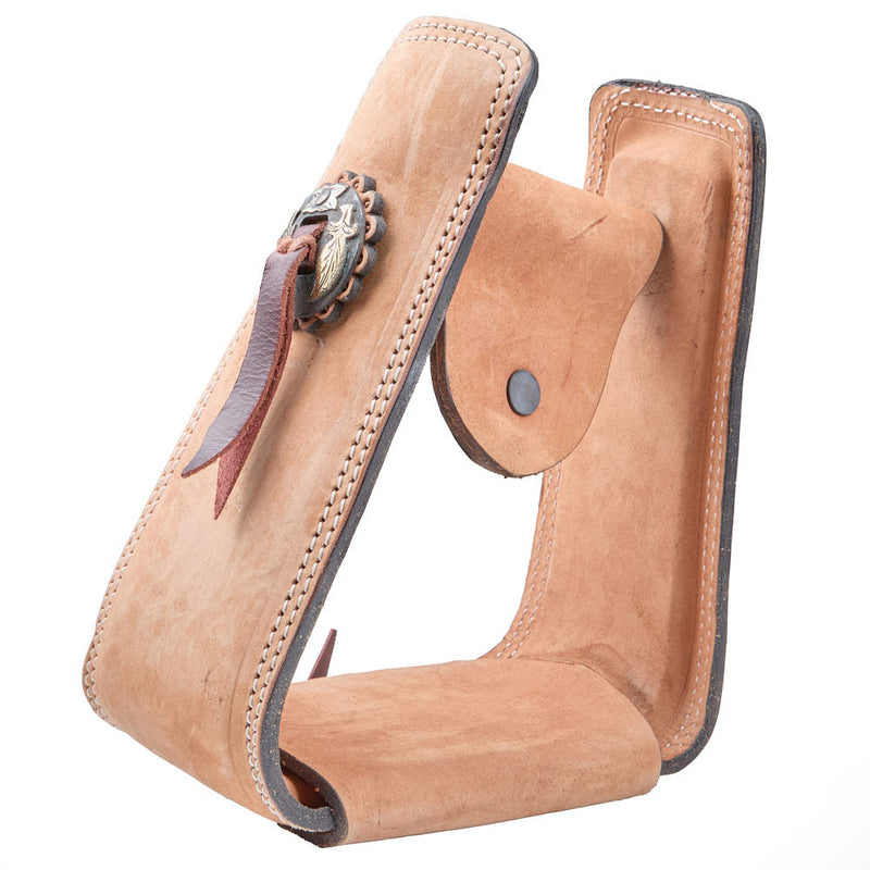 NRS Leather Slanted Stirrups with Conchos