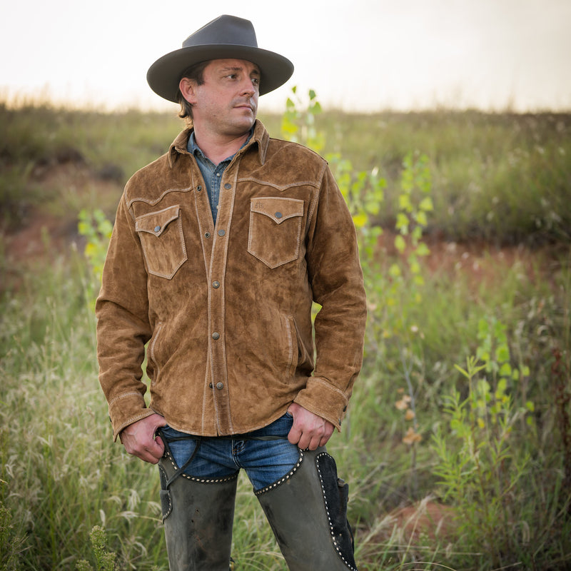 STS Ranchwear Men's Caramel Suede Scottsdale Jacket