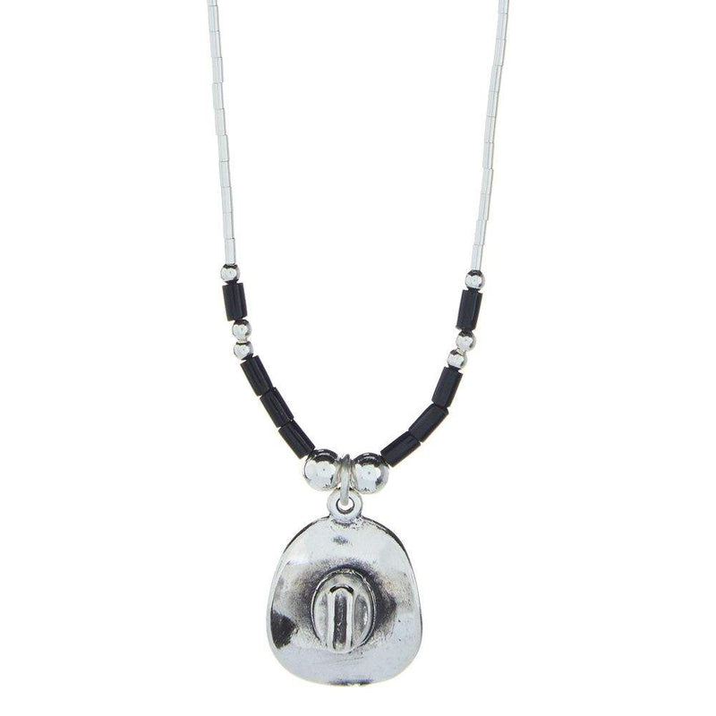 NRS Sterling Silver Cowboy Hat Necklace