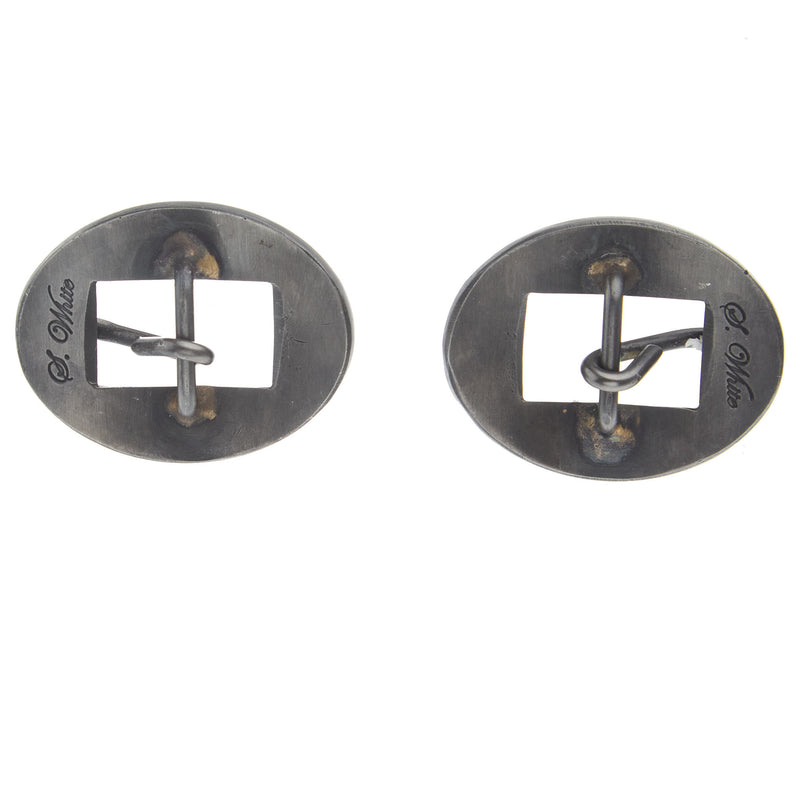 White`S Bits And Spurs Pair of 5/8in Round Scroll Cart Buckles