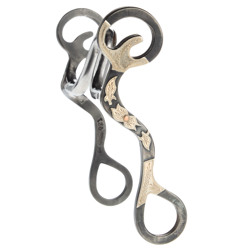 White`S Bits And Spurs Silver Flower Solid Port Short Shank Bit