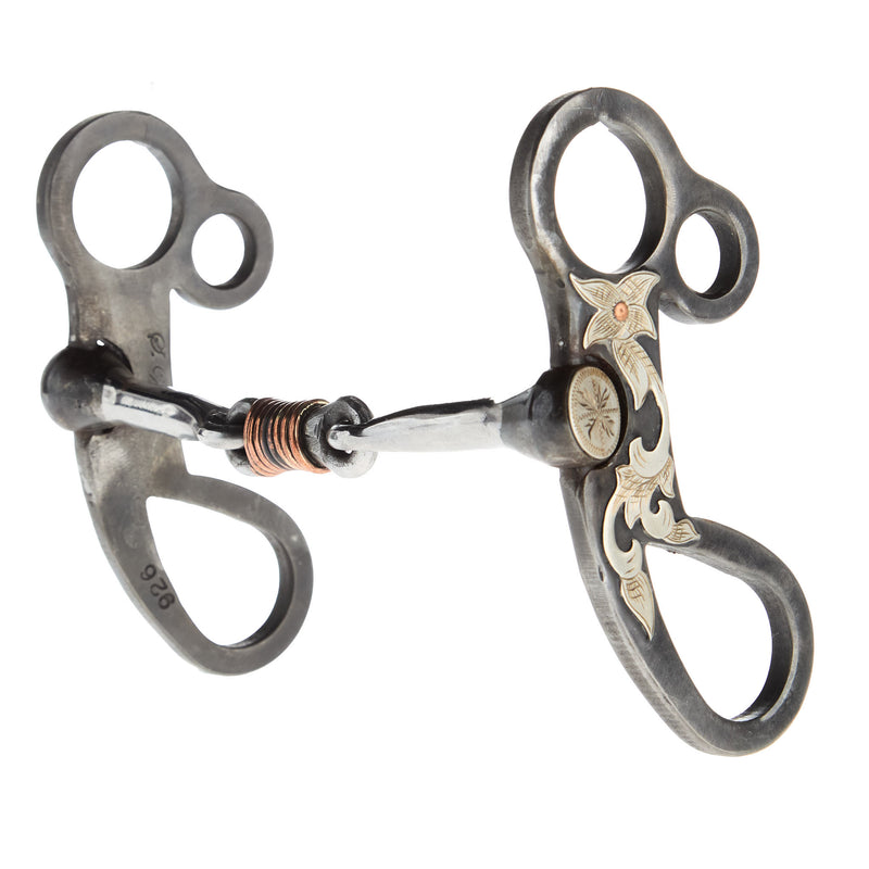 White`S Bits And Spurs Silver Engraved Snaffle Dog Bone Short Shank Bit