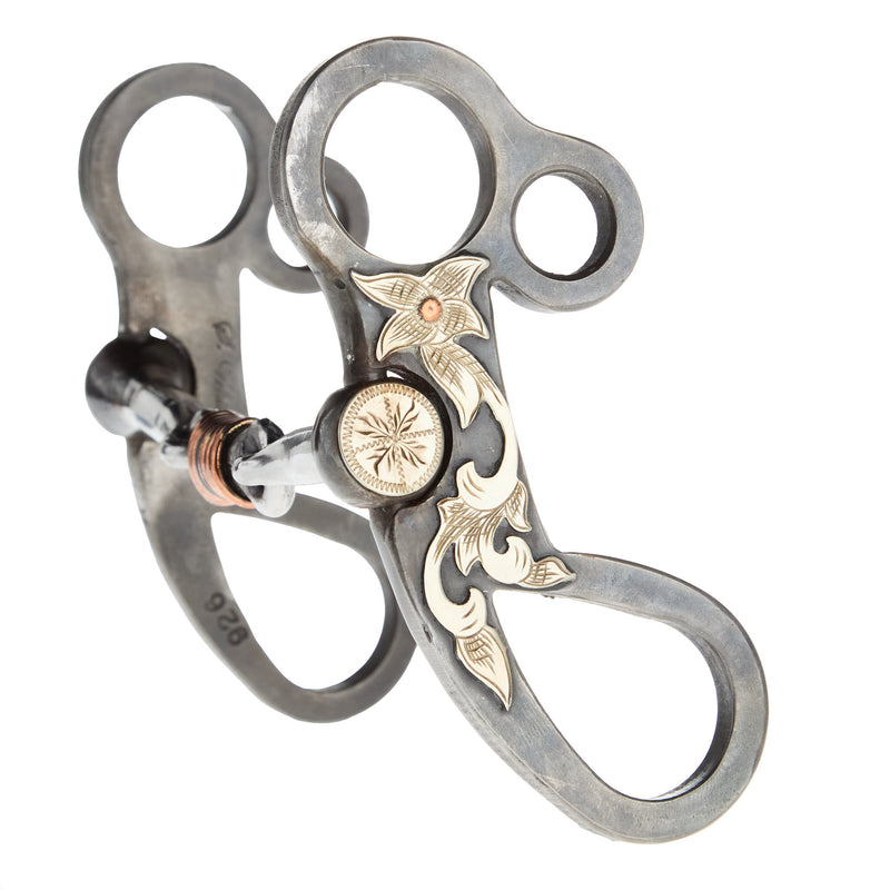 White`S Bits And Spurs Silver Engraved Snaffle Dog Bone Short Shank Bit