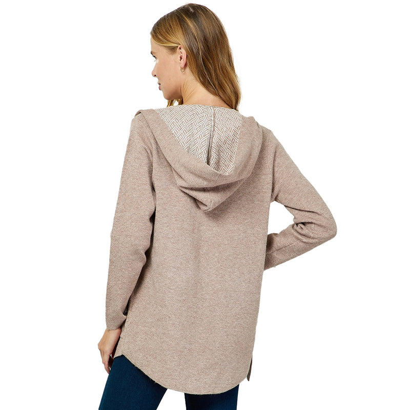 See And Be Seen Jacquard Hooded Sweater Cardigan