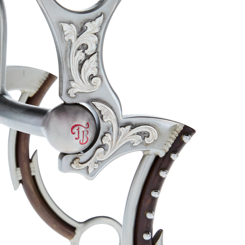 Tom Balding Bits Switchback Silverado Silver Floral Shank Bit
