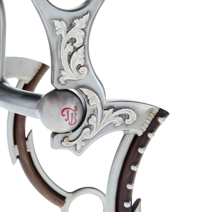 Tom Balding Bits Switchback Silverado Silver Floral Shank Bit