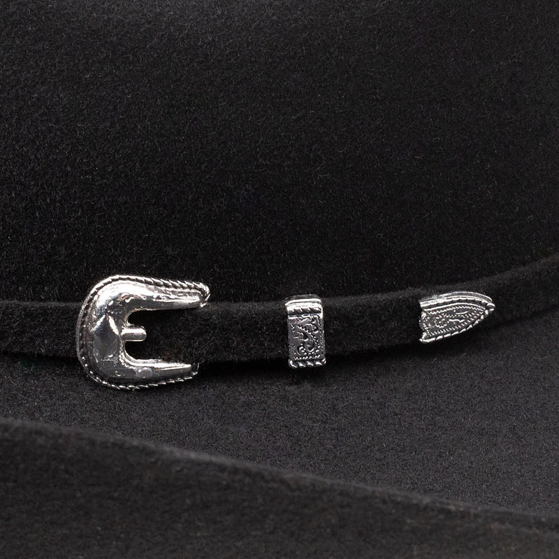Stetson Hats 3X Black Fullerton 4 1/4in Brim Precreased Hat