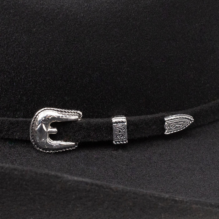 Stetson Hats 3X Black Fullerton 4 1/4in Brim Precreased Hat