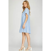 She & Sky Women's Blue Tiered Dress