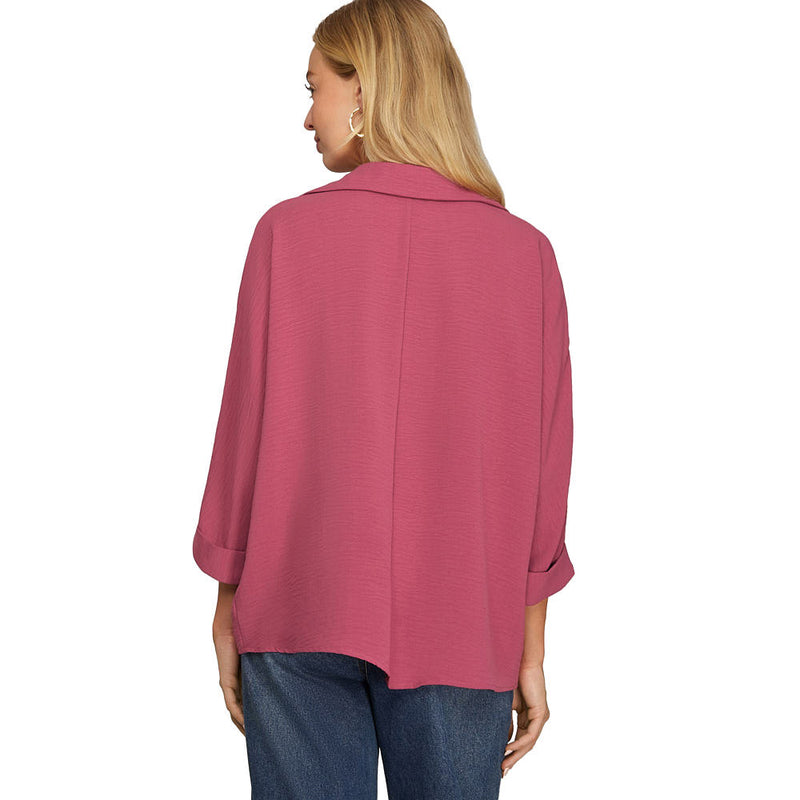 She & Sky Women's Dusty Mauve Collard Top