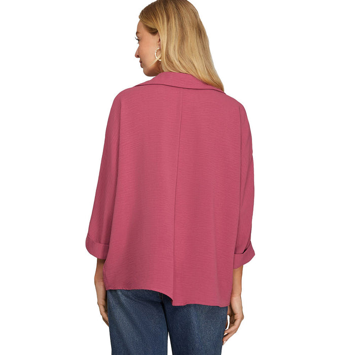 She & Sky Women's Dusty Mauve Collard Top