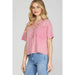 She & Sky Women's Pink Wash Button Top