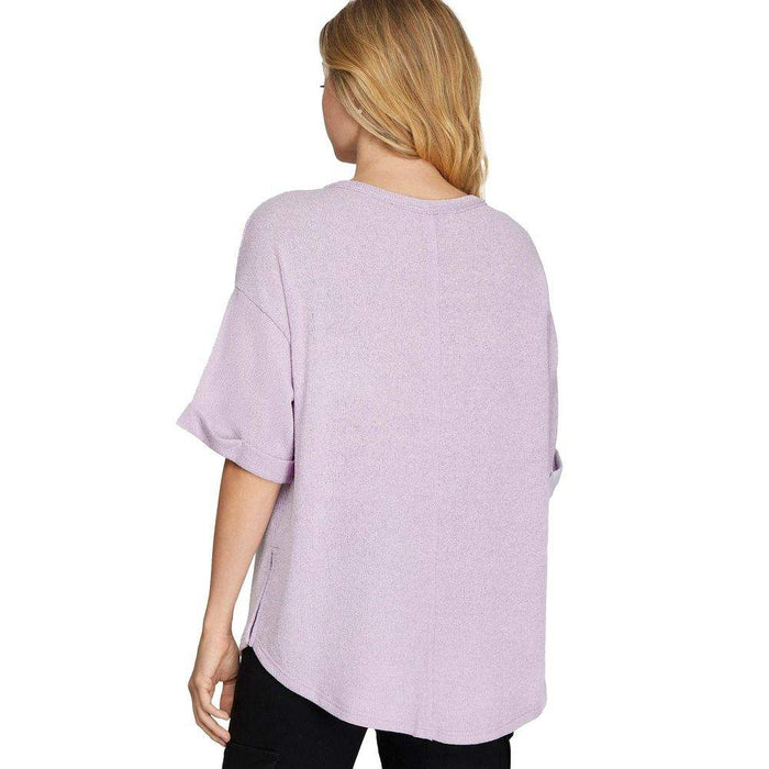 She & Sky Women's Lilac Drop Shoulder Sweater
