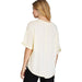 She & Sky Women's White Drop Shoulder Sweater