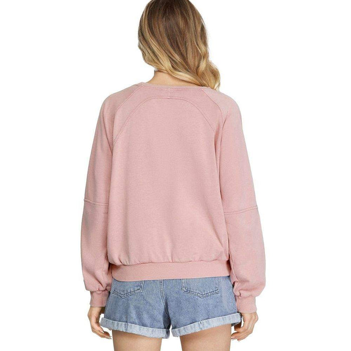 She & Sky Women's Pink French Terry Top