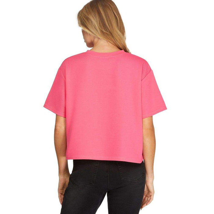 She & Sky Women's Bubble Gum Pink Knit Top