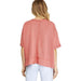 She & Sky Women's Pink Raw Edge Top