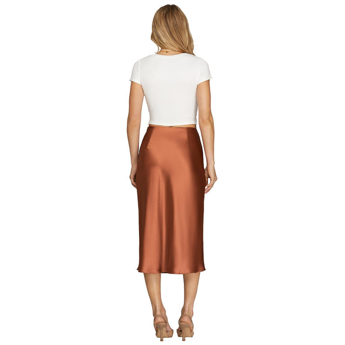 She & Sky Women's Copper Back Zipper Skirt