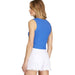She & Sky Women's Blue Sleeveless Crop Top