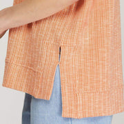 She & Sky Women's Pumpkin Ribbed Side Slit Top