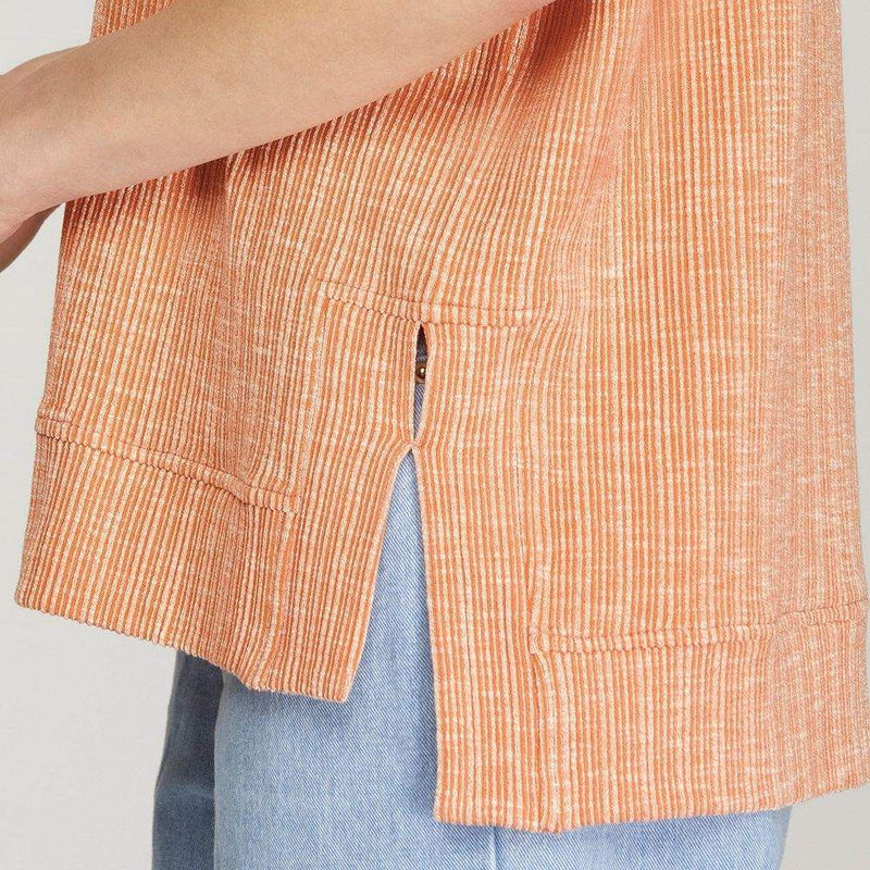 She & Sky Women's Pumpkin Ribbed Side Slit Top