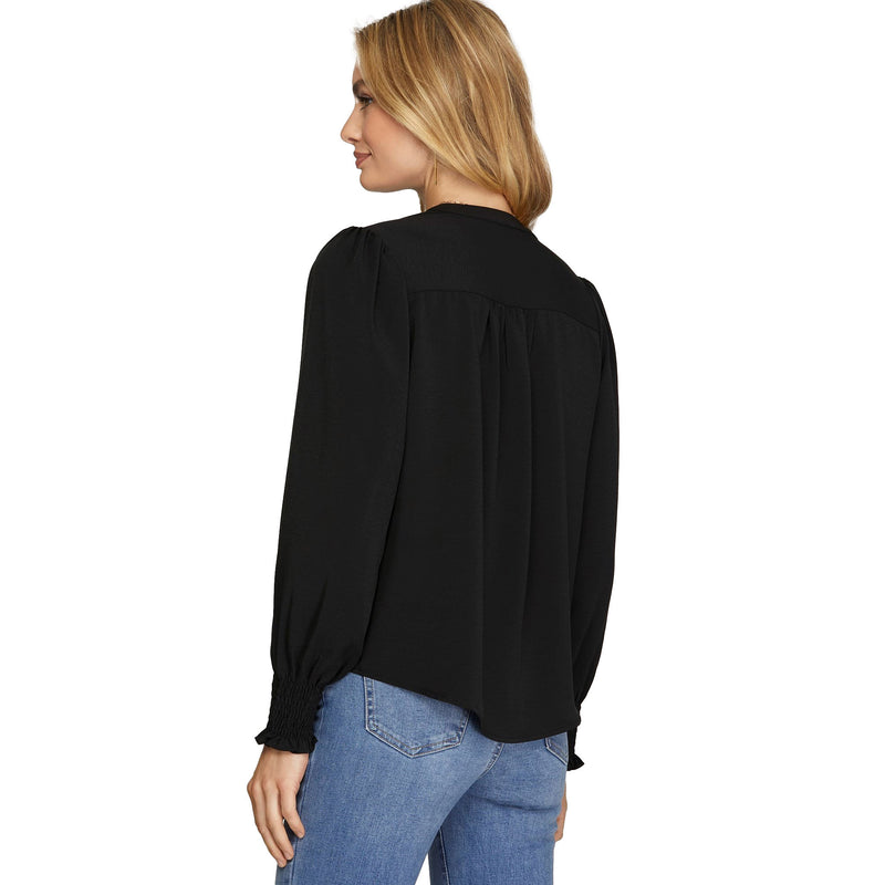 She & Sky Women's Black Woven Top