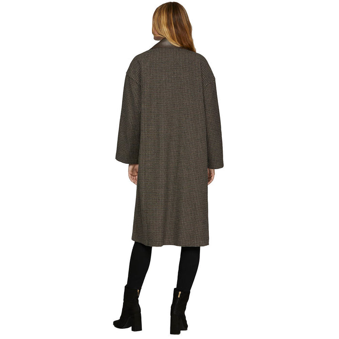 She & Sky Women's Grey Oversized Check Coat