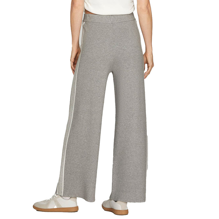 She & Sky Women's Grey Striped Side Sweater Pants