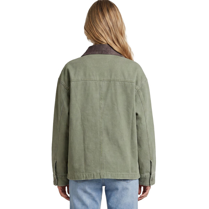She & Sky Women's Olive Washed Barn Jacket