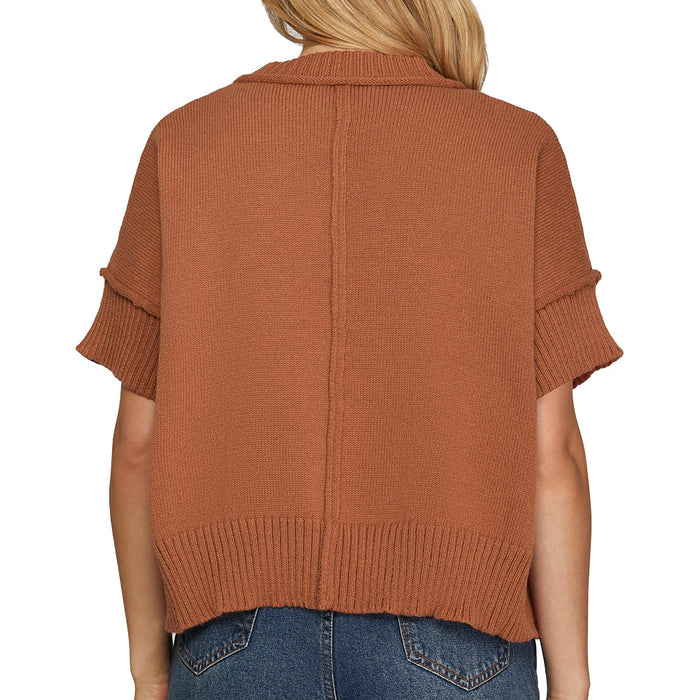 She & Sky Women's Cinnamon Half Sleeve Crew Neck Sweater