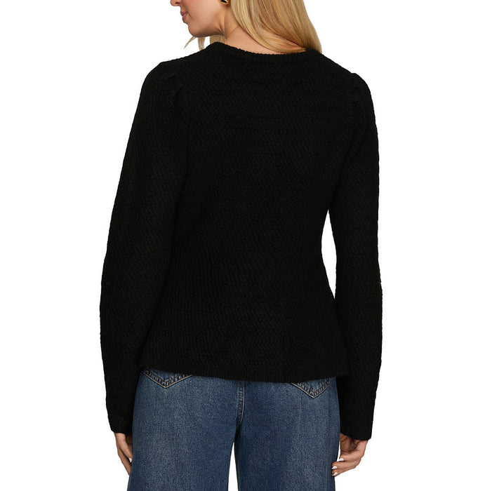 She & Sky Women's Black Button Up Sweater Cardigan