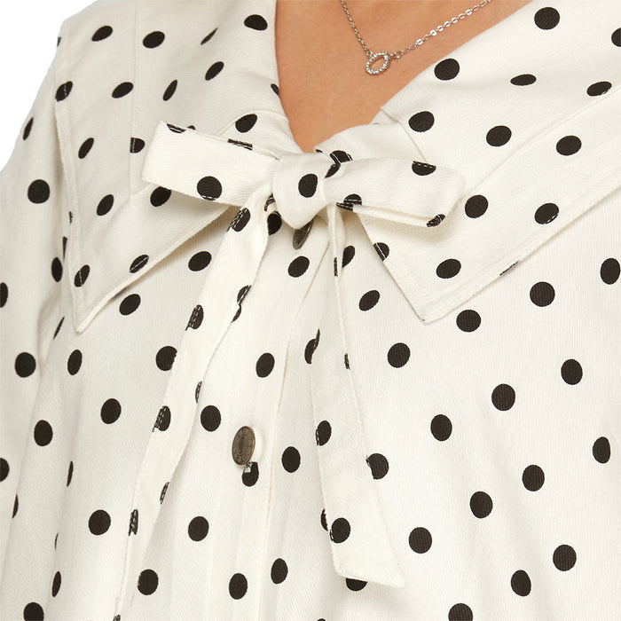 She & Sky Women's WhiteBlack Polka Dot Dress