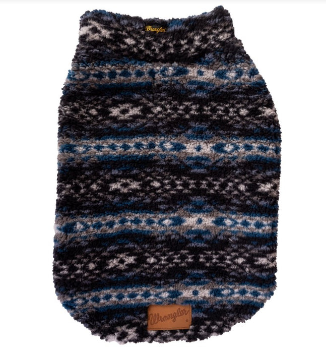 Wrangler Sherpa Pullover Blue Southwest Dog Apparel