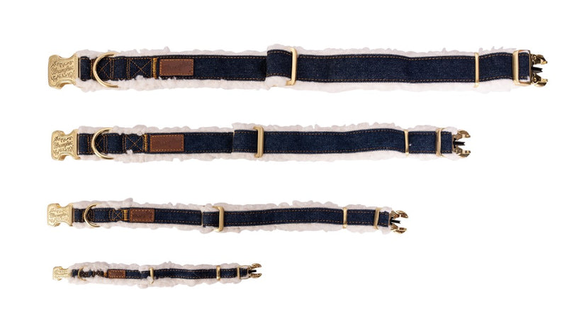 Wrangler Dark Wash Denim Sherpa Dog Collar