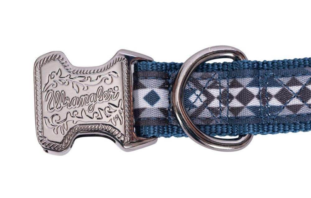 Wrangler Southwest Overlay Blue Dog Collar