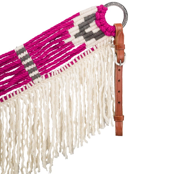 Tough 1 Magenta Cream Grey Wool Breast Collar w/Fringe