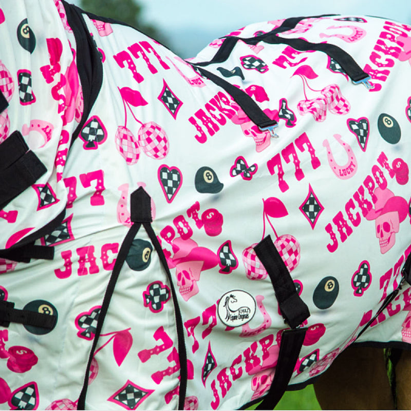 Schulz Equine Jackpot Pink Fly Sheet with Neck Cover and Belly Guard