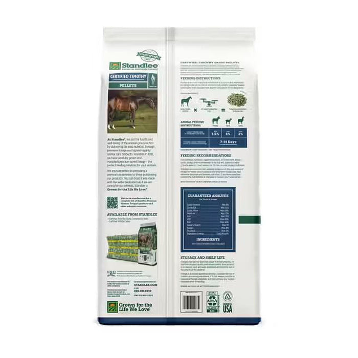 Standlee Premium Products Certified Timothy Grass Pellets 40LB
