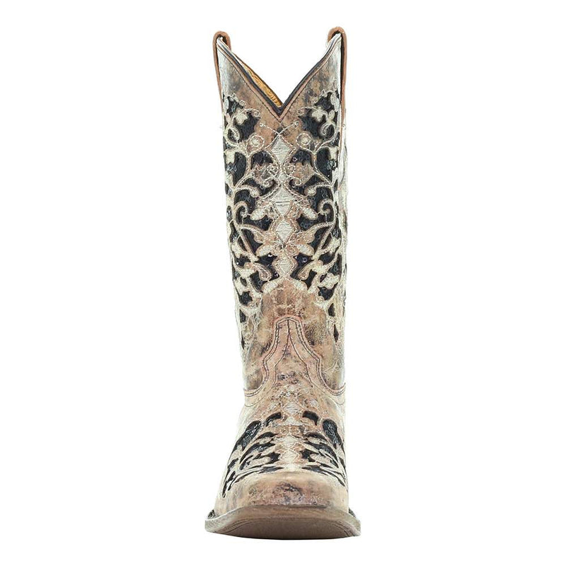 Corral Kids Bronze Black Glitter Inlay Cowboy Boot