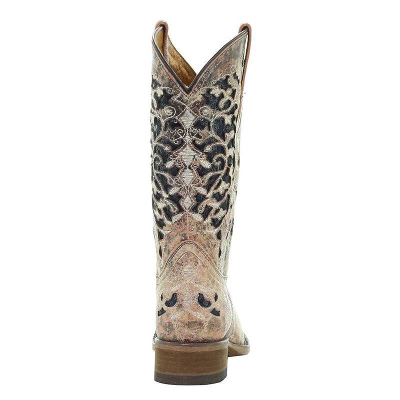 Corral Kids Bronze Black Glitter Inlay Cowboy Boot