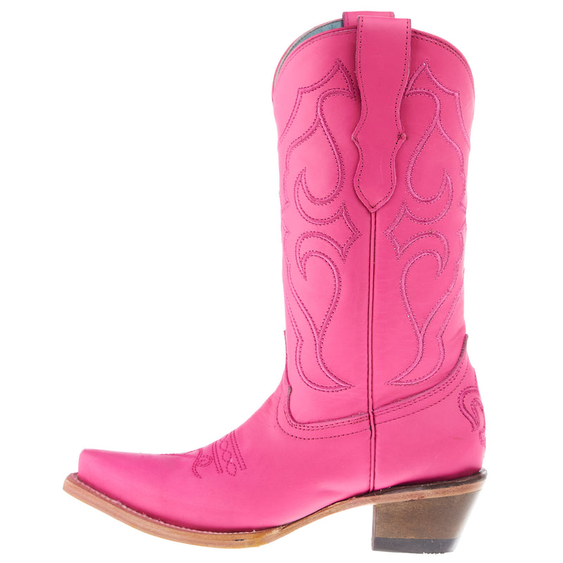 Corral Kids Fuchsia Leather Embroidery 11 In Pink Nappa Shahara Top Boot