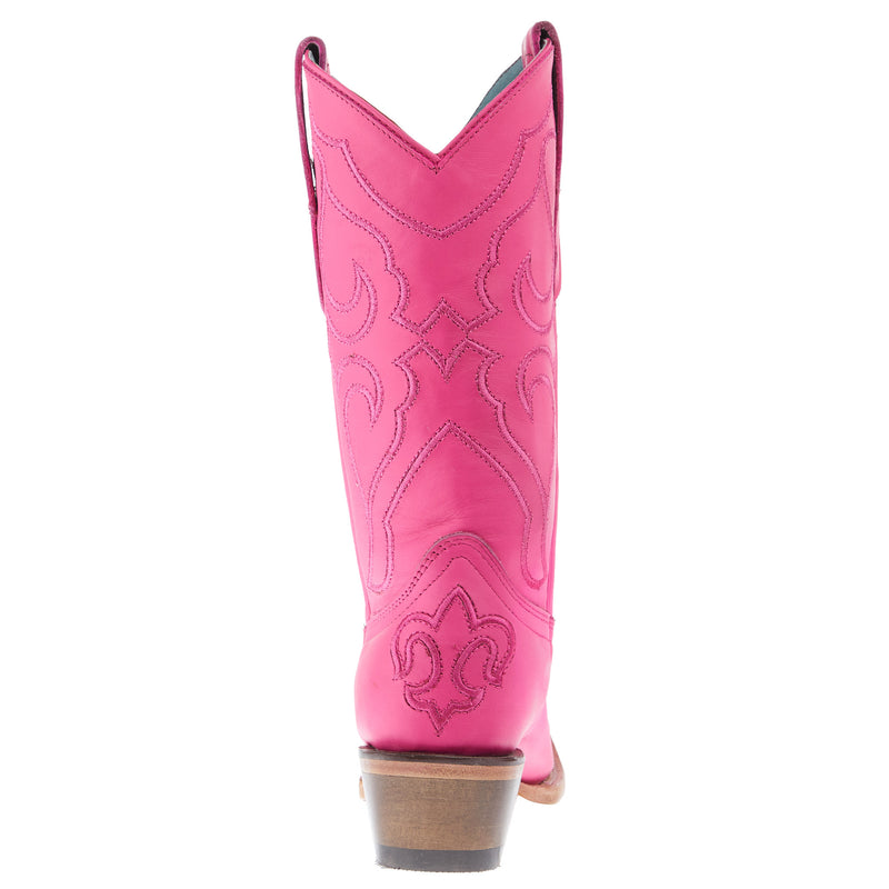 Corral Kids Fuchsia Leather Embroidery 11 In Pink Nappa Shahara Top Boot