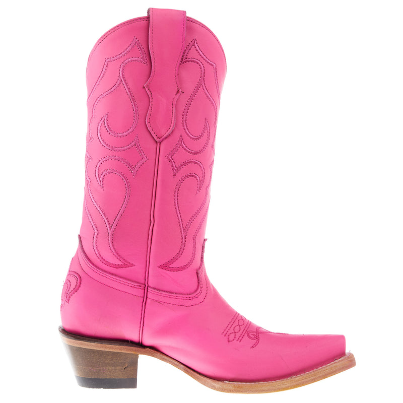Corral Kids Fuchsia Leather Embroidery 11 In Pink Nappa Shahara Top Boot
