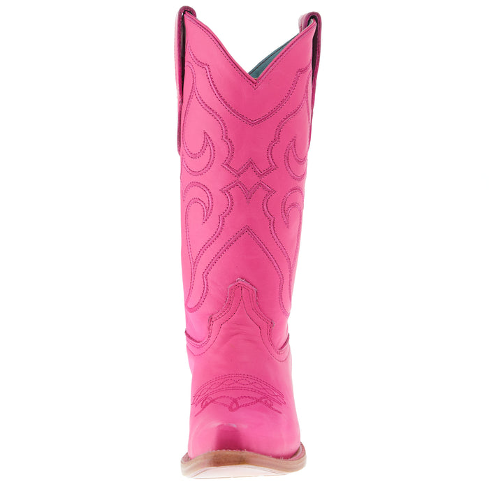 Corral Kids Fuchsia Leather Embroidery 11 In Pink Nappa Shahara Top Bo