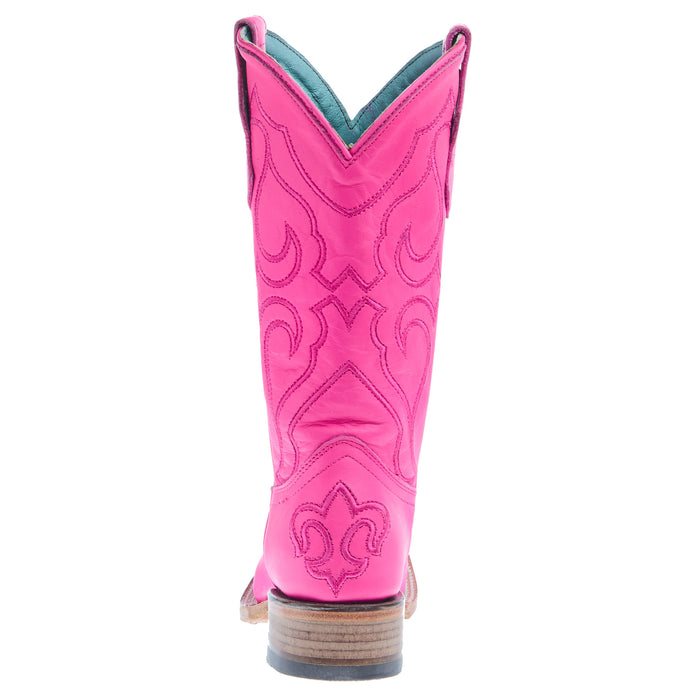 Corral Teen Fuchsia Leather and Embroidery Square Toe Boot
